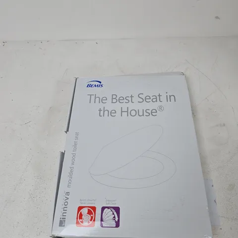 BEMIS MOULDED WOOD TOILET SEAT – WHITE, BOXED