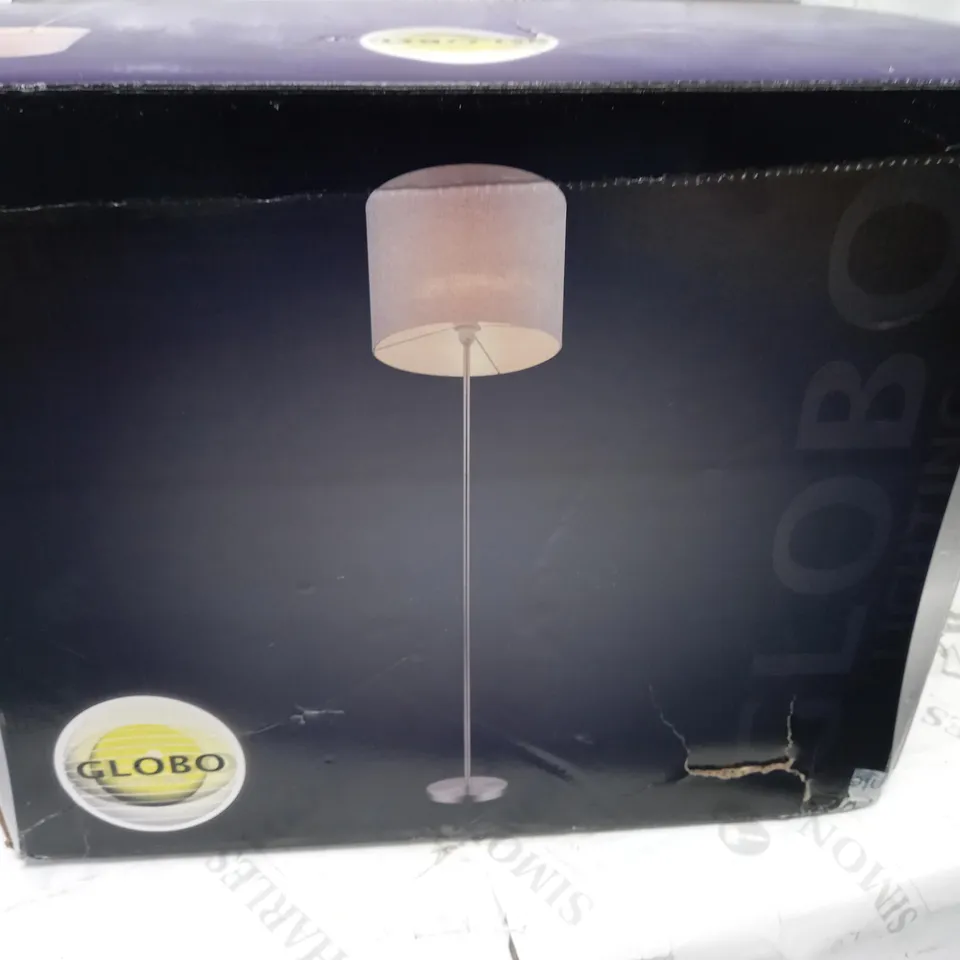 GLOBO 1-LIGHT FLOOR LAMP IN MATT NICKEL WITH GOLD SHADE