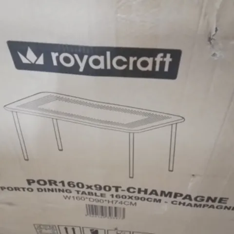 BOXED PORTO DINING TABLE 160×90CM -CHAMPAGNE-  