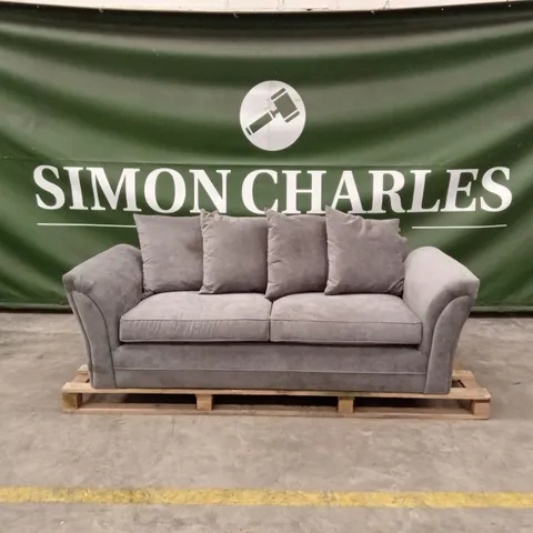 DURY FABRIC 3 SEATER SCATTER BACK SOFA - DARK GREY