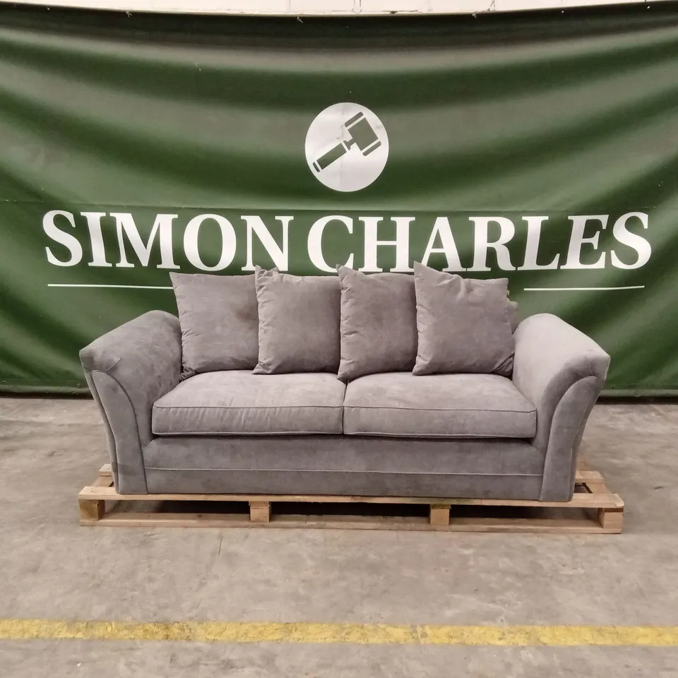 DURY FABRIC 3 SEATER SCATTER BACK SOFA - DARK GREY RRP £499