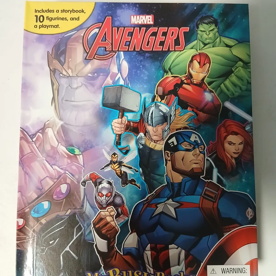 TWELVE BRAND NEW MY BUSY BOOKS AVENGERS – BOXED PLAYSET WITH 10 FIGURINES AND PLAYMAT