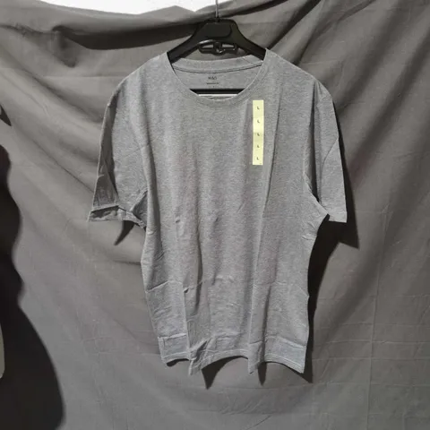 M&S MEN'S GREY COTTON T‑SHIRT – SIZE L, RESPONSIBLY SOURCED COTTON