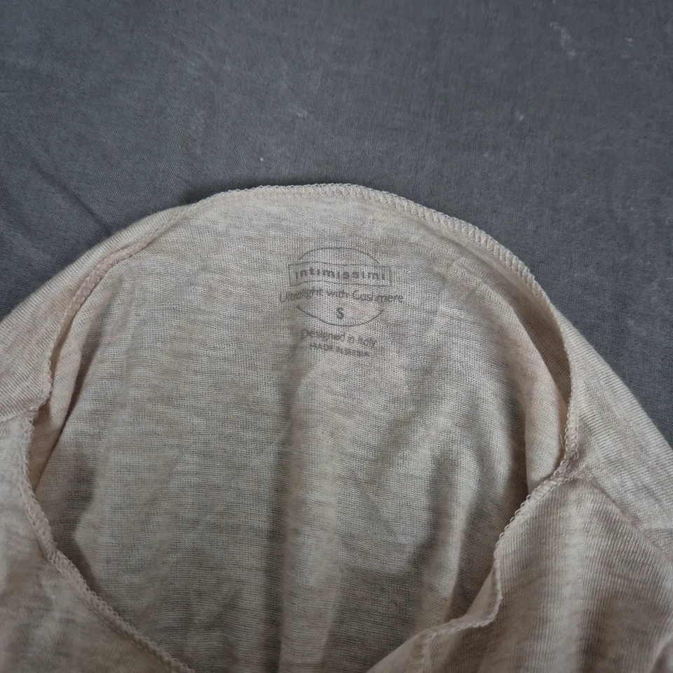 INTIMISSIMI BEIGE  WOMEN'S KNIT TOP, LONG SLEEVES, ROUND NECKLINE, SIZE S