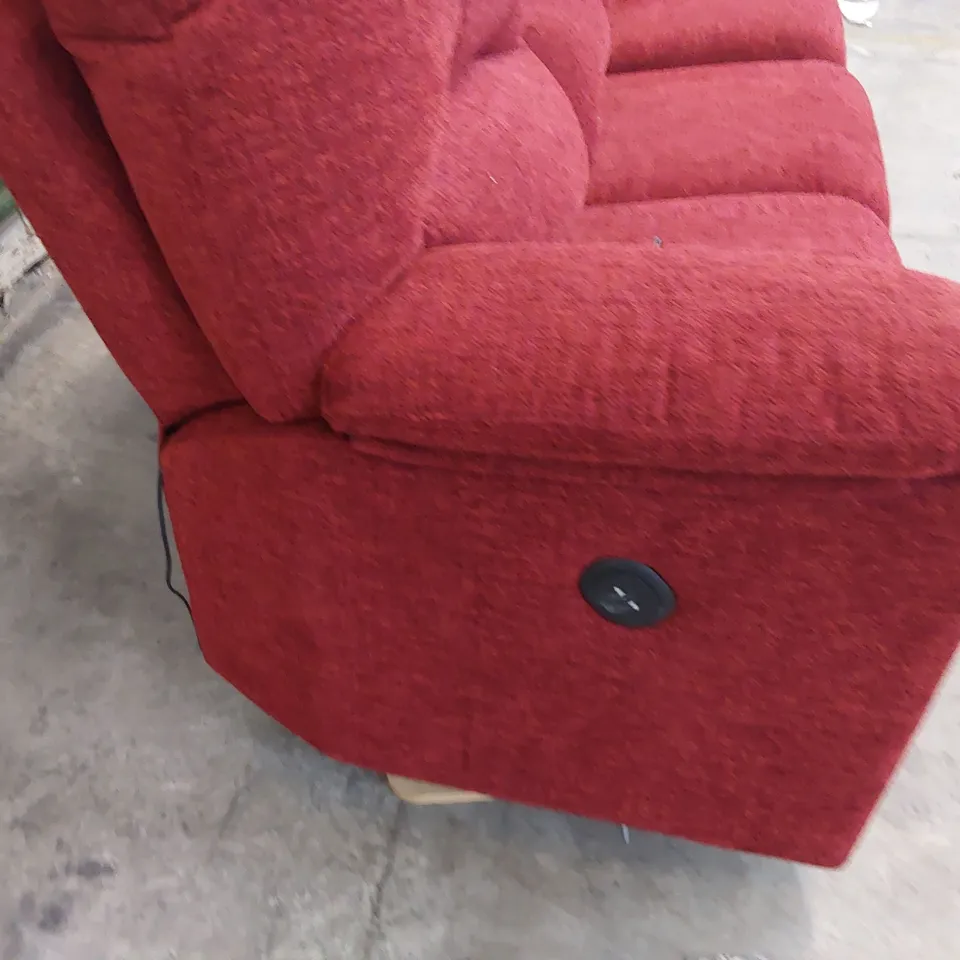 QUALITY BRITISH DESIGNER G PLAN CHLOE POWER RECLINING THREE SEATER SOFA RUSH CLARET FABRIC