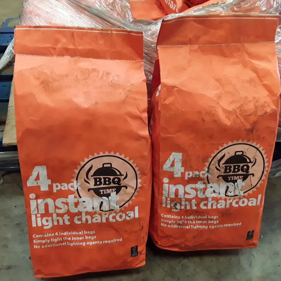 PALLET OF 15 BAGS OF 4-PACK INSTANT LIGHT CHARCOAL 