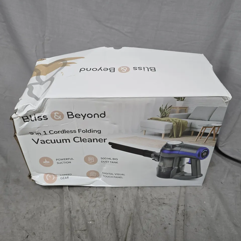 BOXED BLISS & BEYOND 3IN1 CORDLESS FOLDING VACUUM CLEANER