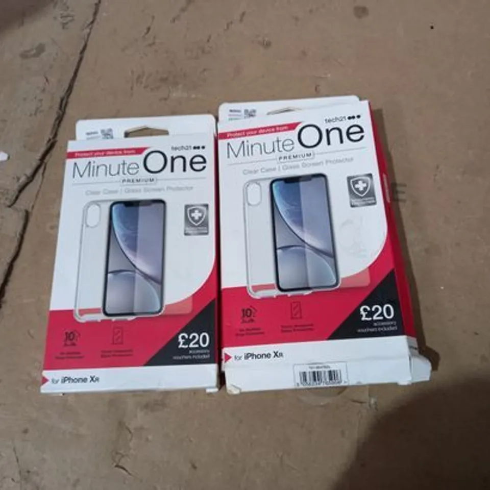 LOT OF 2 TECH 21 MINUTE ONE CLEAR IPHONE XR CASES