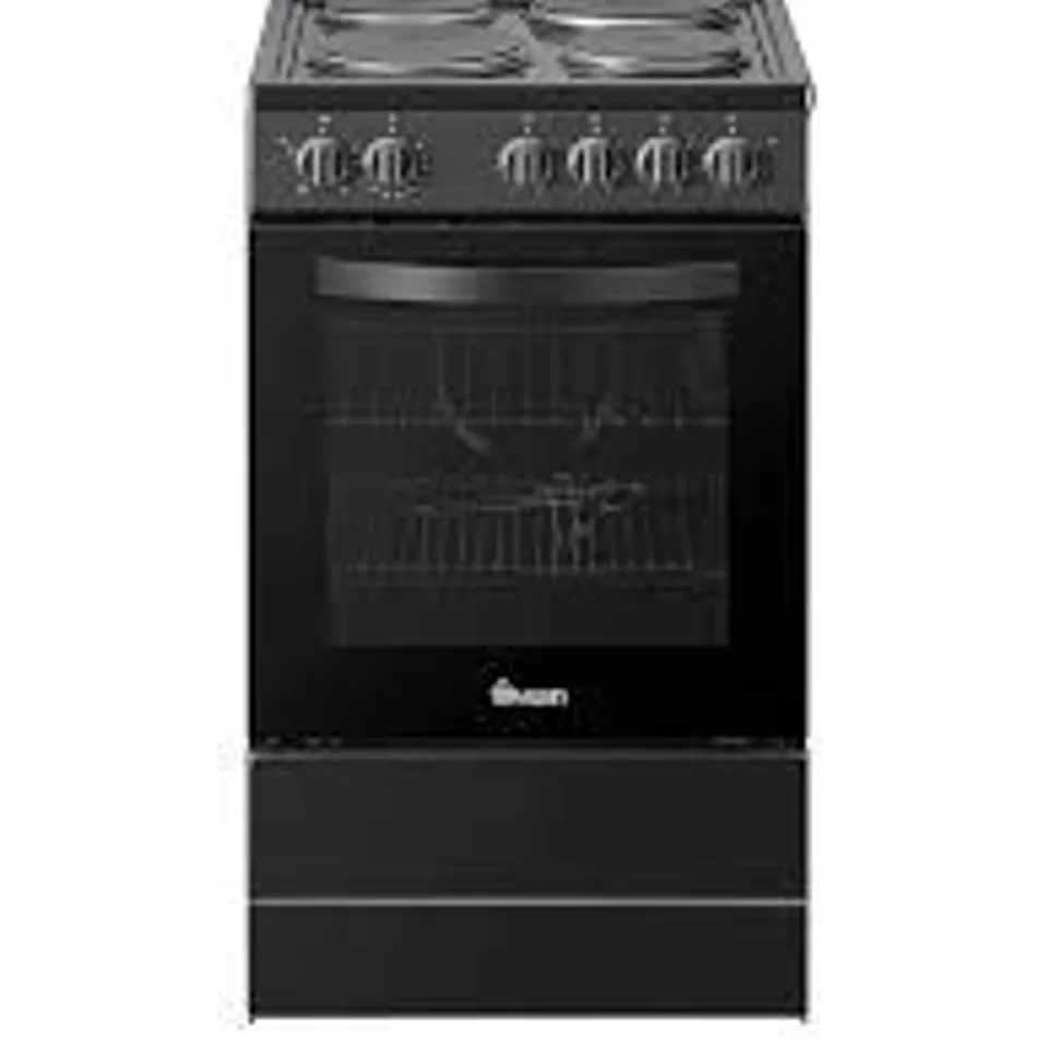 BOXED SWAN SX16710B 50CM WIDE ELECTRIC SOLID BLACK COOKER