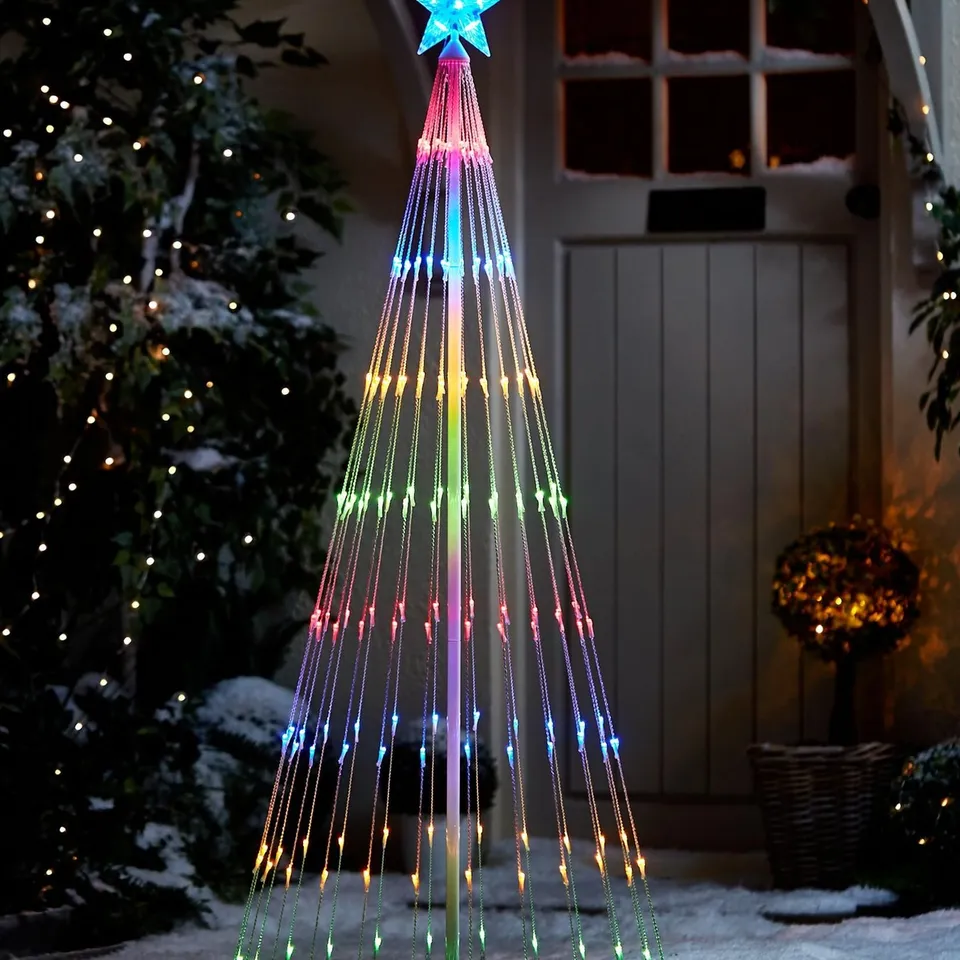 BOXED 5.5FT WATERFALL LED INDOOR/OUTDOOR CHRISTMAS TREE LIGHT - COLLECTION ONLY RRP £59.99