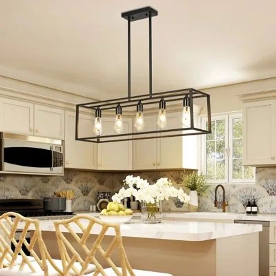 BOXED 5-LIGHT KITCHEN ISLAND LINEAR PENDANT (1 BOX)