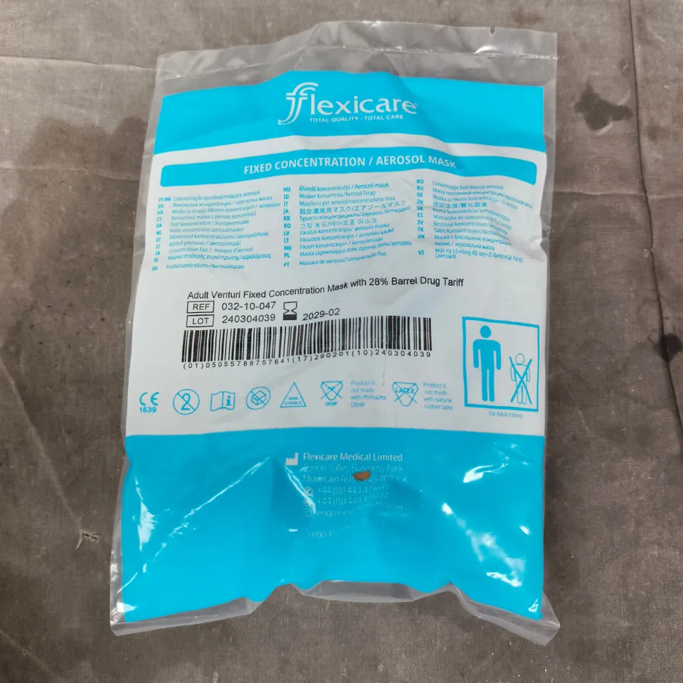 FLEXICARE ADULT VENTURI FIXED-CONCENTRATION OXYGEN MASK (28%) – DISPOSABLE MEDICAL DEVICE 