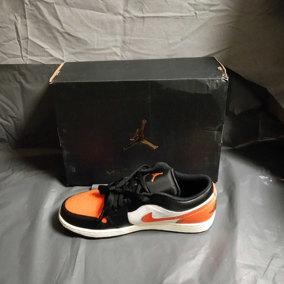 NIKE JORDAN SNEAKERS – ORANGE/BLACK/WHITE – BOXED - SIZE UK 8 
