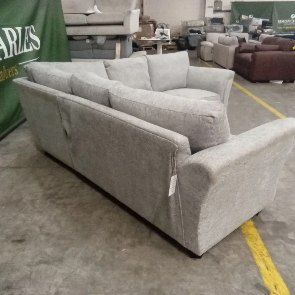DURY CHUNKY WEAVE STANDARD BACK CORNER GROUP SOFA - GREY RRP £1149