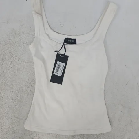 WHITE FOX CHILL VIBES TANK TOP IN WHITE SIZE XXS
