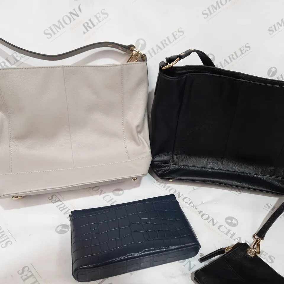 BOX OF 5 HANDBAGS TO INCLUDE 4 X ASHWOOD LOUCH LEATHER BAG & 1 X SMALL SHOULDER BAG 