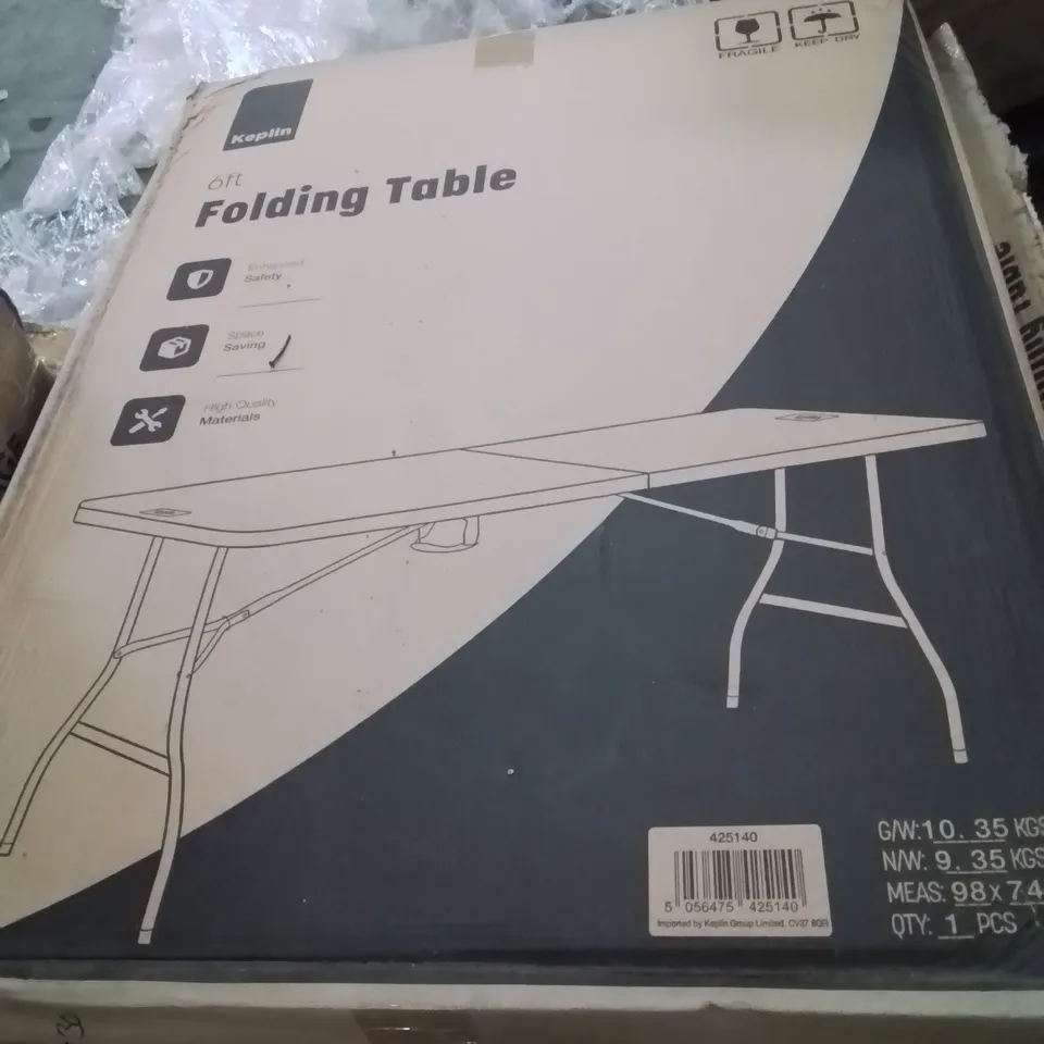 BOXED KEPLIN 6FT FOLDING TABLE 