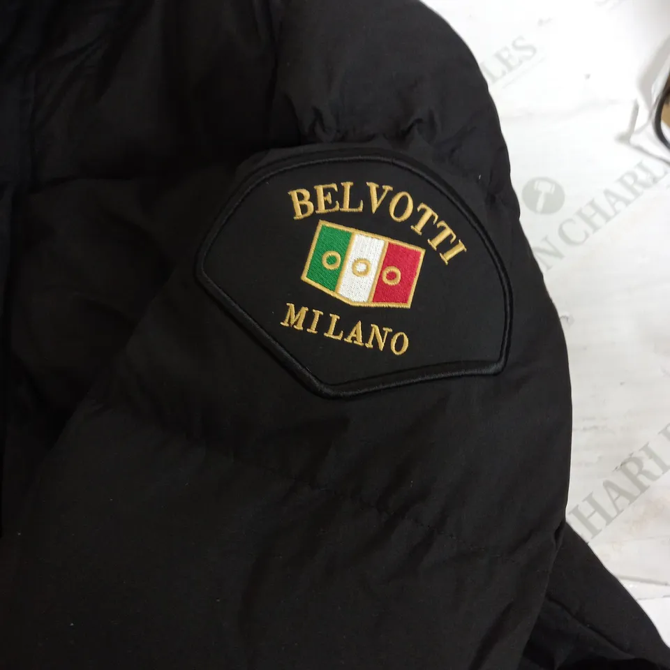 BELVOTTI MILANO PADDED BLACK PUFFER COAT - LARGE