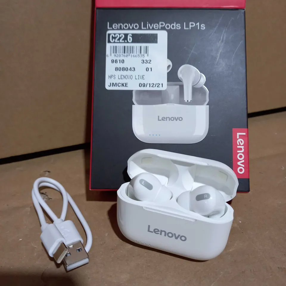 LENOVO LIVEPODS LP1s EARBUDS WHITE