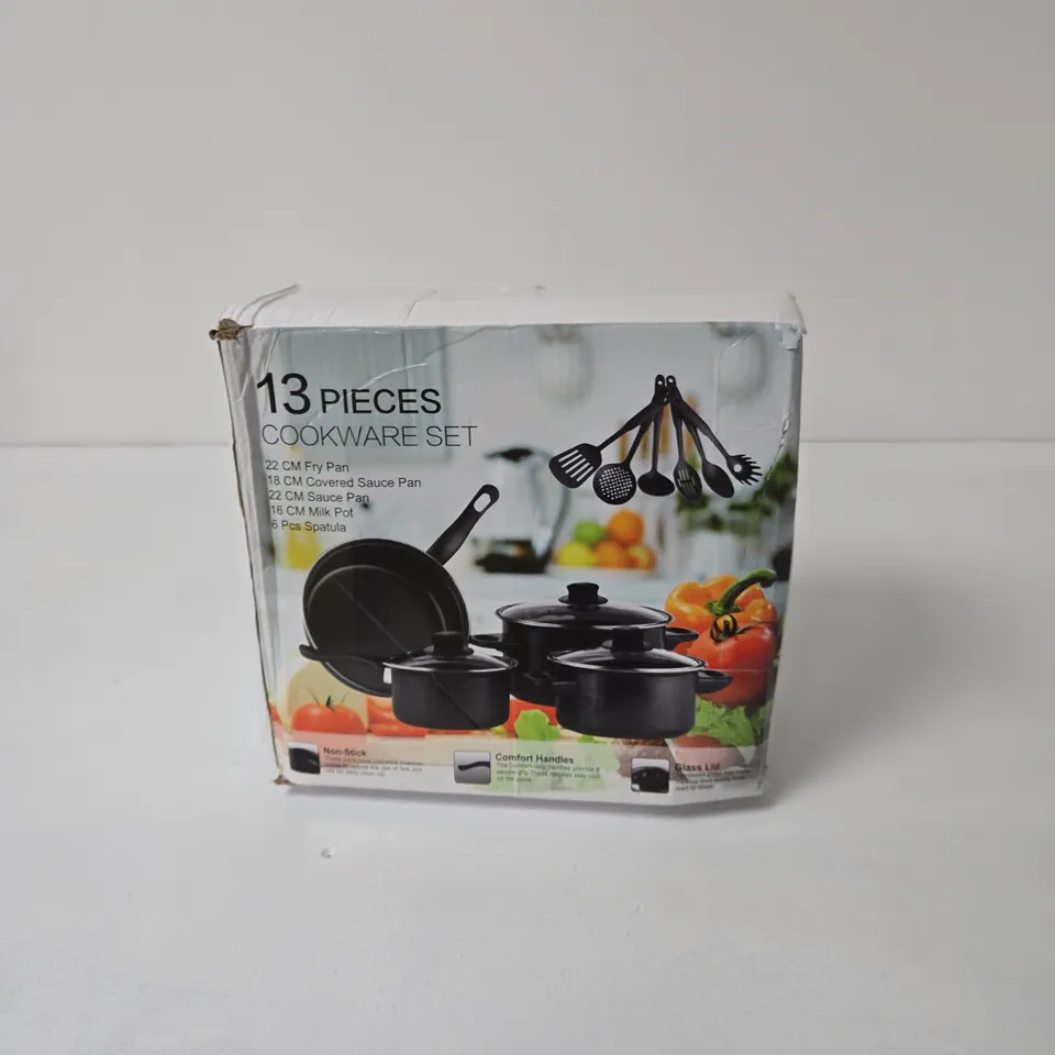 13-PIECE COOKWARE SET – NON-STICK, BOXED