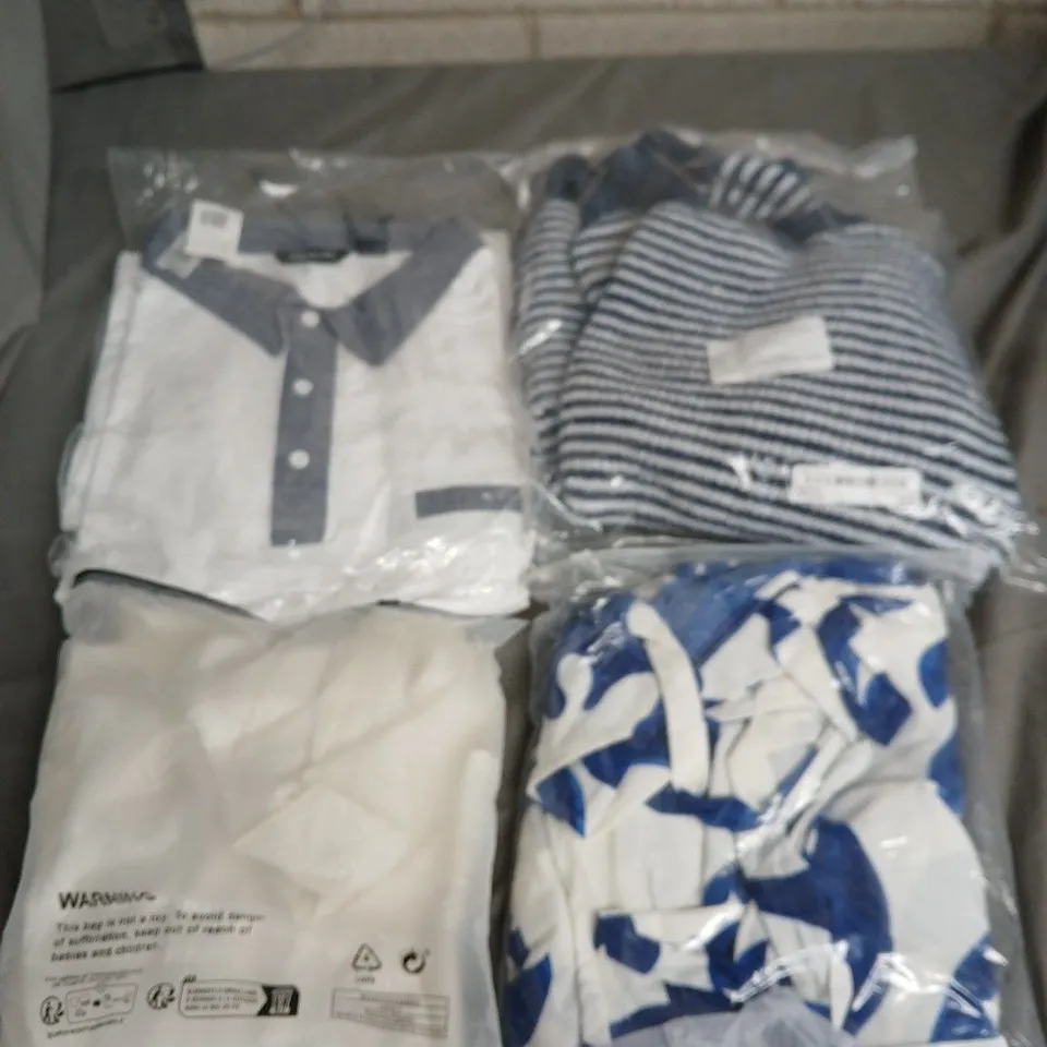 APPROXIMATELY 20 ASSORTED CLOTHING PRODUCTS IN VARIOUS STYLES & SIZES TO INCLUDE PANTS, T-SHIRTS, DRESSES ETC