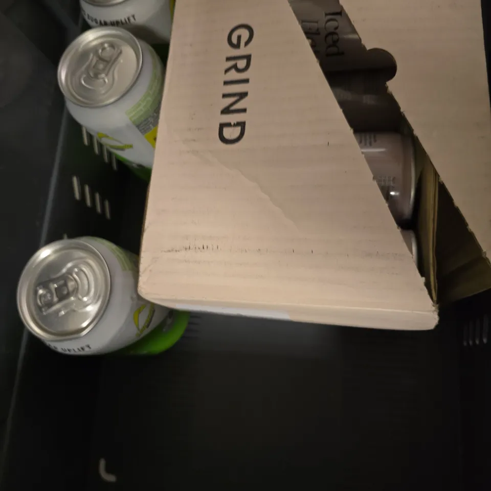APPROXIMATELY 12 ASSORTED FOOD & DRINK ITEMS TO INCLUDE - GRIND ICED FLAT WHITE COFFEE , SHORTBREAD  , LUCOZADE ETC