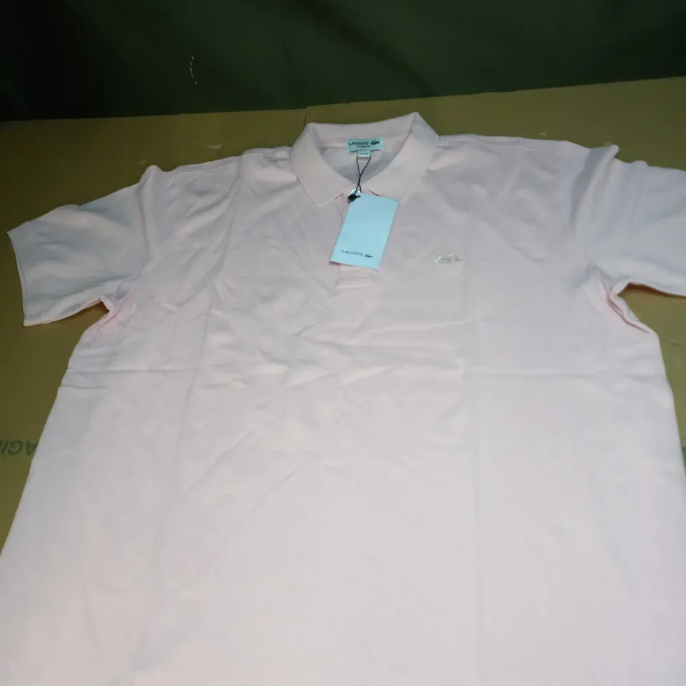 MENS LACOSTE POLO SHIRT IN PINK SIZE XXL