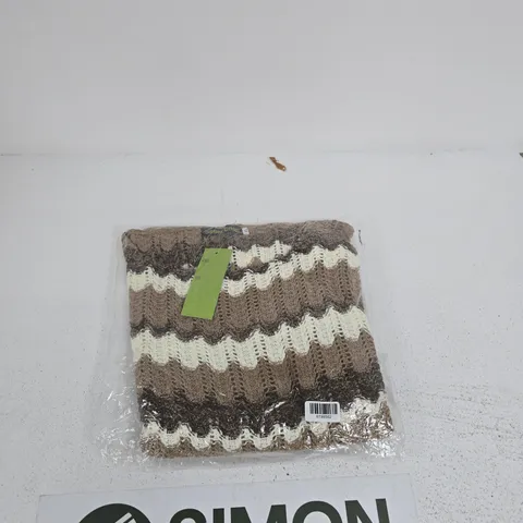 SUGAR CRISP KNITTED TOP - BROWN & CREAM CHEVRON, XL