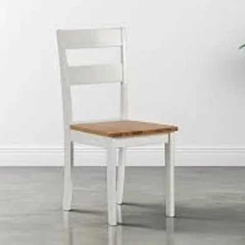 BOXED SET OF 2 JULIAN BOWEN LINWOOD DINING CHAIRS - NATURAL/WHITE (1 BOX)