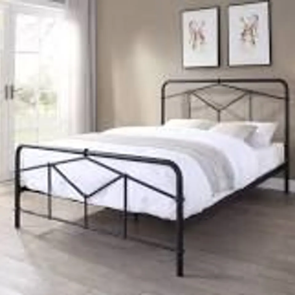 BOXED STANLEY SINGLE SIZE BED FRAME - BLACK (1 BOX)