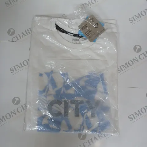 PUMA MANCHESTER CITY T-SHIRT IN WHITE SIZE S 