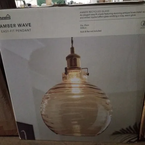 BOXED DUNELM AMBER WAVE EASY-FIT PENDANT