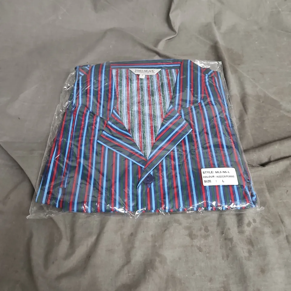 JAMES MEADE HUGO E-W PYJAMAS IN MULTI STRIPE SIZE L