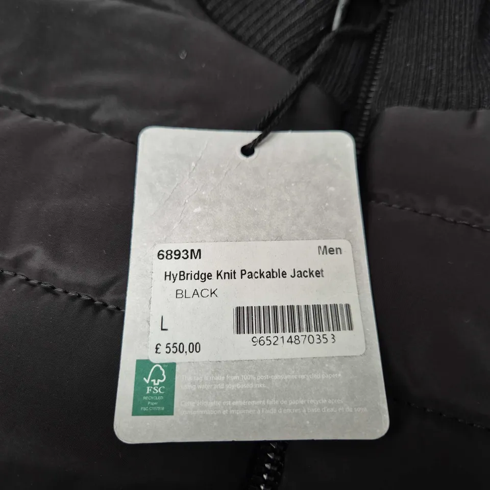 CANADA GOOSE HYBRIDGE KNIT PACKABLE JACKET – MEN’S, BLACK, SIZE L