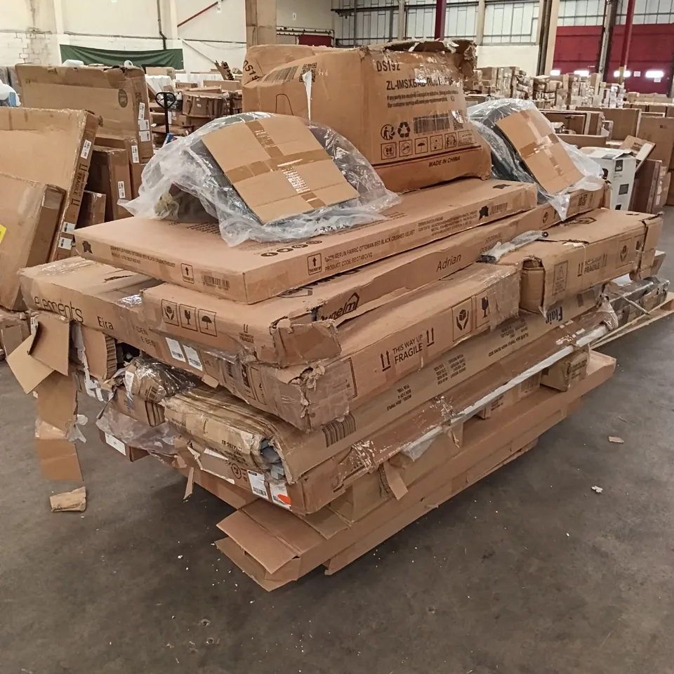 PALLET OF ASSORTED, INCOMPLETE FURNITURE PARTS AND PIECES