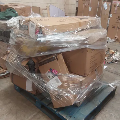 PALLET CONTAINING A LARGE QUANTITY OF ASSORTED NEO ITEMS INCLUDING: SUN LOUNGER, STEAM MOP, TUBE TENTS, BBQ ECT