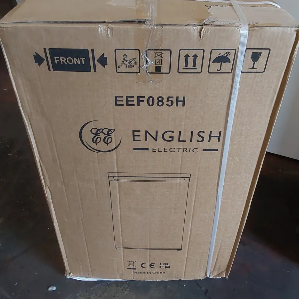 BOXED ENGLISH ELECTRIC UNDER COUNTER FREEZER WHITE EEF085H