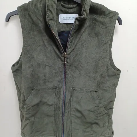 CELIA BIRCHALL GREEN CORD GILET - L