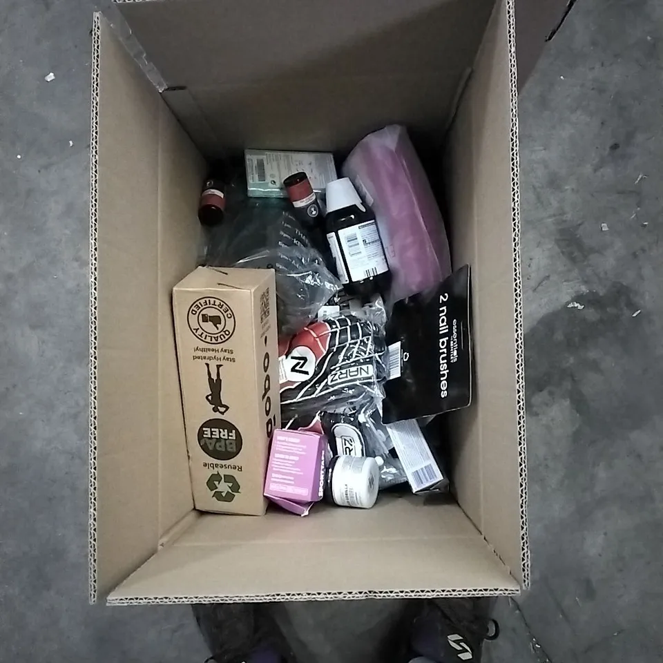 BOXED TO CONTAIN ASSORTED HEALTH AND BEAUTY PRODUCTS INCLUDING SUPPLEMENTS, HAIR PRODUCT, SKIN CARE ETC 