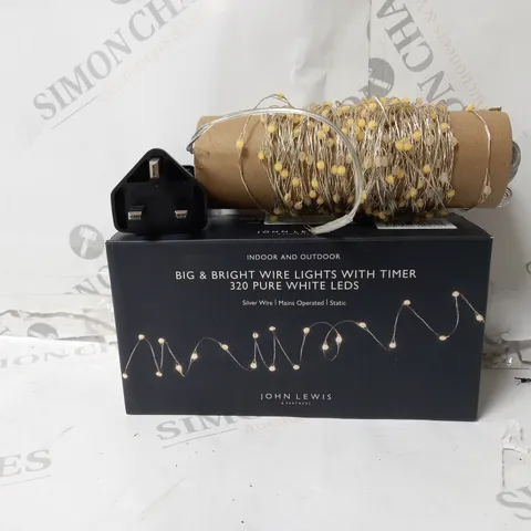BIG & BRIGHT WIRE LIGHTS WITH TIMER 320 WHITE LEDS