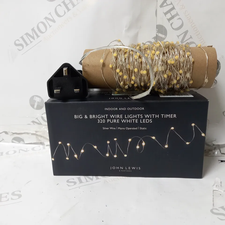 BIG & BRIGHT WIRE LIGHTS WITH TIMER 320 WHITE LEDS