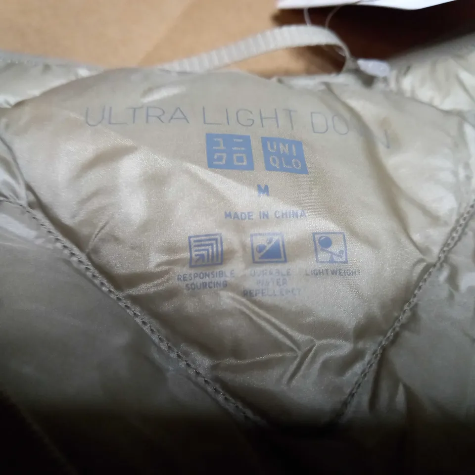 UNIQLO LIGHT OLIVE ULTRA LIGHT DOWN JACKET - MEDIUM