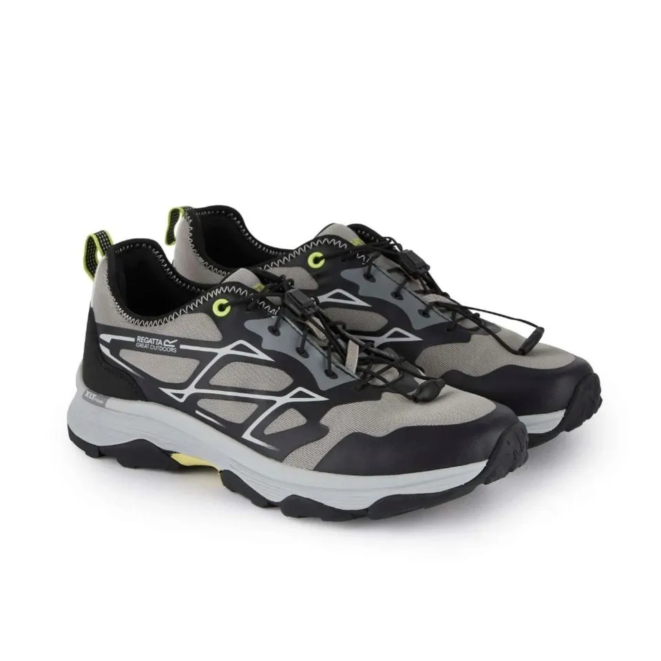 REGATTA MENS BLAZE WALKING SHOES - GREY/BLACK/LIME - SIZE 9.5