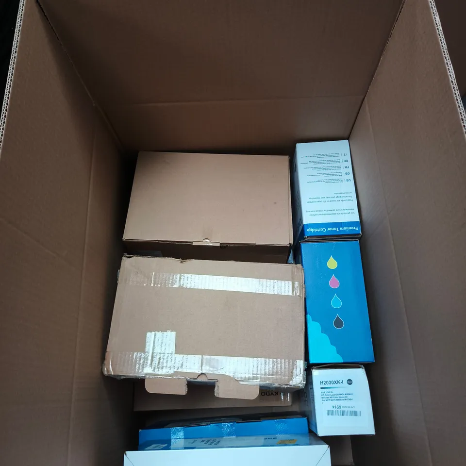 BOX OF APPROXIMATELY 10 ASSORTED PRINTER CARTRIDGE PRODUCTS