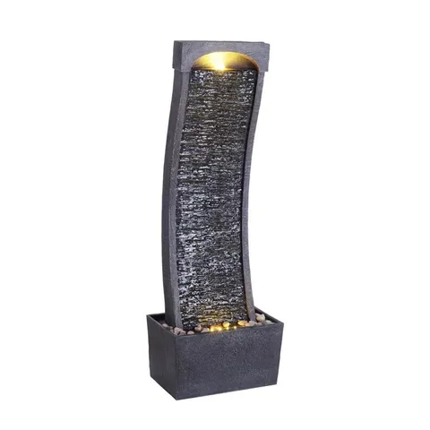 BOXED TEAMSON HOME 98CM INDOOR/OUTDOOR MODERN CURVED WATERFALL FOUNTAIN (1 BOX)