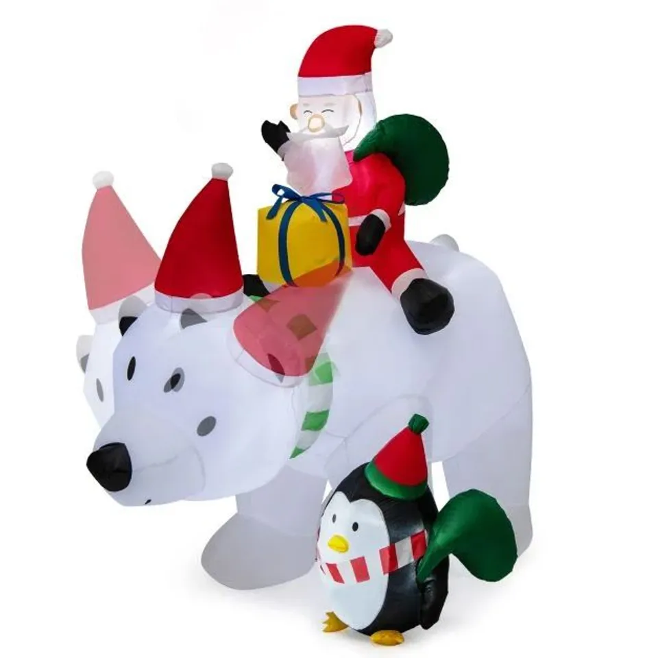 BOXED 210 CM LED LIGHTED XMAS INFLATABLE POLAR BEAR WITH SHAKING HEAD 