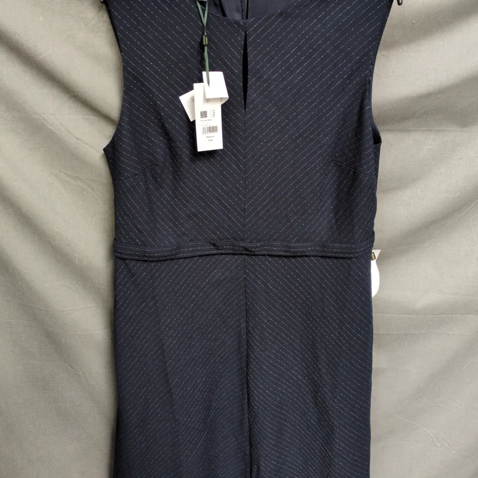 HOBBS LONDON NAVY PINSTRIPE SLEEVELESS DRESS – UK SIZE 18