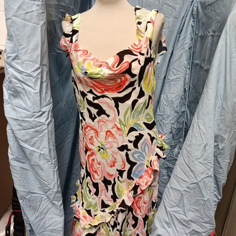 NOBODY'S CHILD JUNIPER ABSTRACT MIDAXI DRESS – UK 14