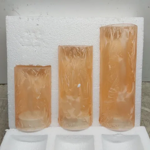BOXED HOME REFLECTIONS SET OF 3 PRE-LIT CYLINDERS