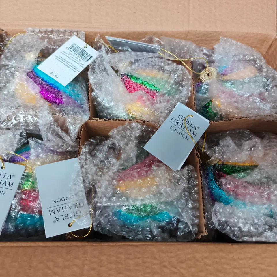 APPROXIMATELY 48 GISELA GRAHAM RAINBOW SWIRL BAUBLES